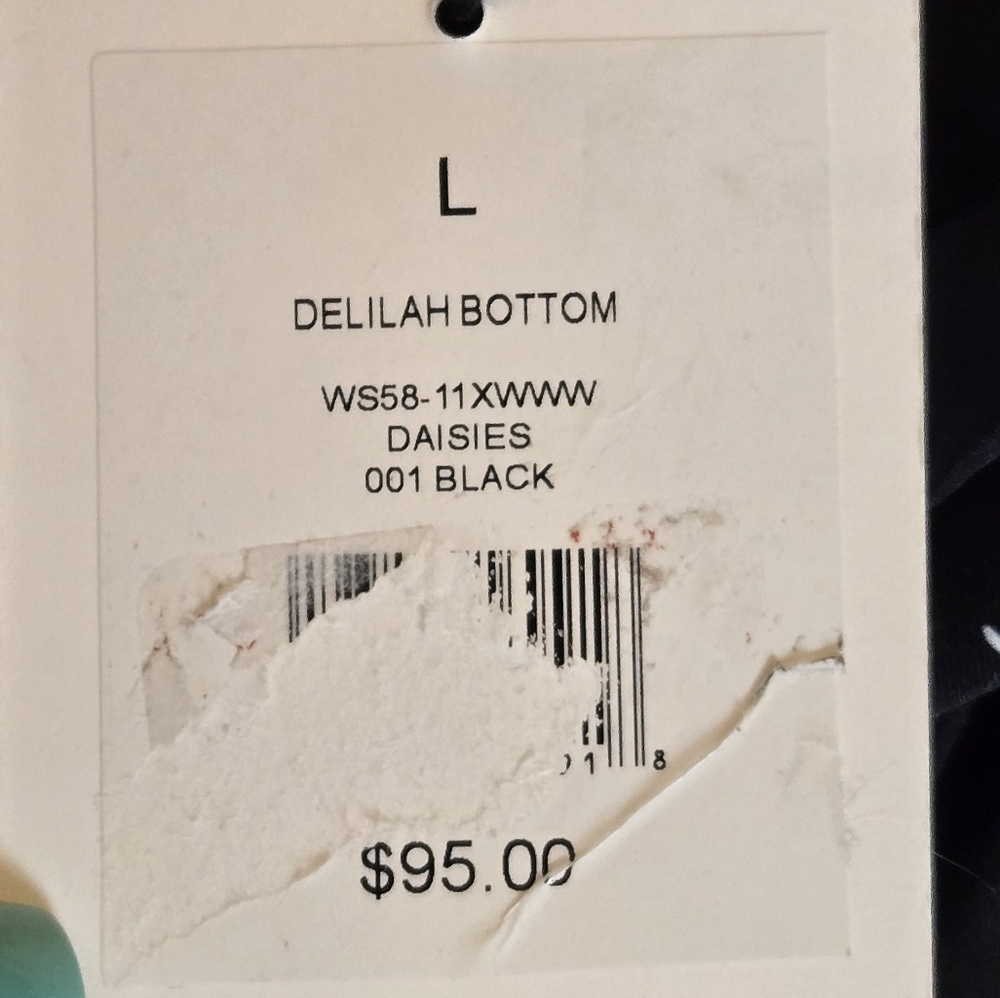 Onia X WeWoreWhat Black and White Daisy Bikini Bottom Large NWT (7834) - Picture 9 of 10